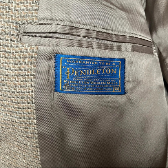 Vintage Pendleton Suede & Tweed Sport Coat/Suit Jacket/Blazer-Tan/Beige-Men’s 44 - Picture 6 of 14